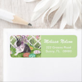 Étiquette Lapin de Pâques et oeufs (En situation)