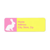 Étiquette Lapin de Pâques rose jaune personnalisé (Devant)