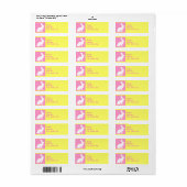Étiquette Lapin de Pâques rose jaune personnalisé (Feuille entière)