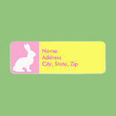 Étiquette Lapin de Pâques rose jaune personnalisé