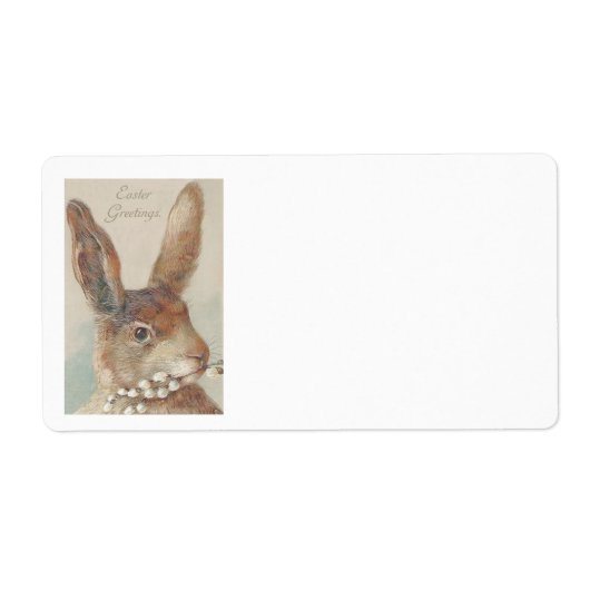 Étiquette Lapin de Pâques vintage (Devant)