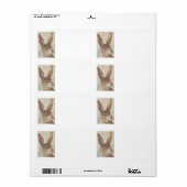 Étiquette Lapin de Pâques vintage (Feuille entière)