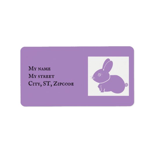 Étiquette lapin lapin de lavande mignonne (Devant)