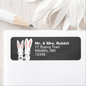 Étiquette Lapin Lapins Mariage Couple Adresse de retour (En situation)
