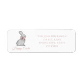 Étiquette Lapin Mignon Rose Joyeuses Pâques (Devant)