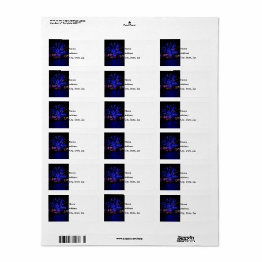 Étiquette L'arbre bleu (Feuille entière)