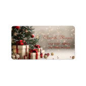 Étiquette L'arbre de Noël présente Bokeh (Devant)