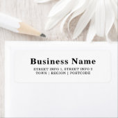 Étiquette Large Print White Business Return Address Label (En situation)