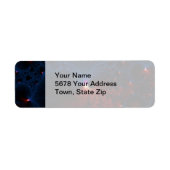 Étiquette L'art fractal des cellules bleues rouges (Devant)