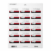 Étiquette Las Vegas Dice Thème Ruby Red & Black Faux Parties (Feuille entière)