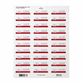 Étiquette Las Vegas Dice Thème Ruby Red Faux Parties scintil (Feuille entière)