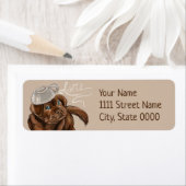 Étiquette latte du laboratoire de chocolat (En situation)