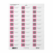 Étiquette Lattice rose et gris clair monogramme (Feuille entière)