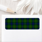 Étiquette Lauder tartan bleu vert plaid (En situation)