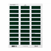 Étiquette Lauder tartan bleu vert plaid (Feuille entière)
