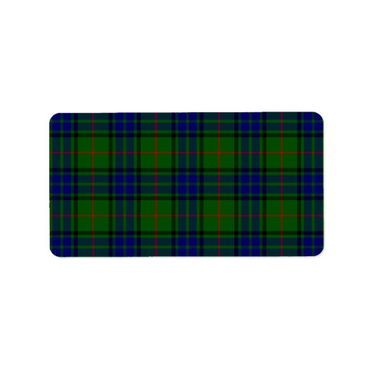 Étiquette Lauder tartan bleu vert plaid (Devant)