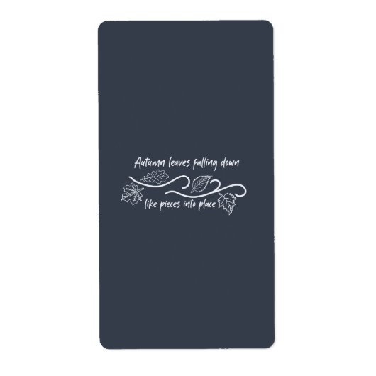 Étiquette L'automne laisse tomber comme des morceaux (Devant)