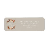 Étiquette L'automne moderne laisse Thanksgiving Adresse (Devant)