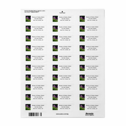 Étiquette Lavande, Amour & Dévotion, Mariage (Feuille entière)