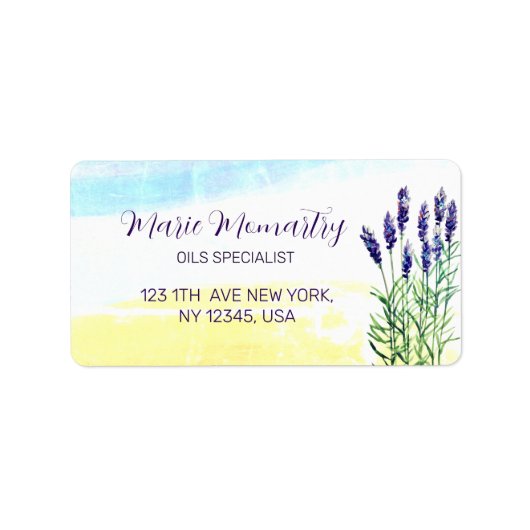 Étiquette Lavande aquarelle (Devant)