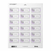 Étiquette Lavande, Baby shower d'éléphant gris blanc (Feuille entière)