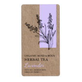 Étiquette Lavande biologique Tea à base de plantes Kraft Éti (Devant)