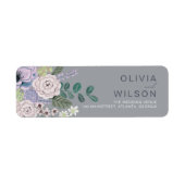 Étiquette Lavande bohème & Fleurs florales gris chic Invit (Devant)