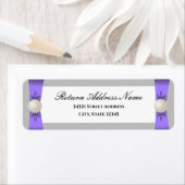 Étiquette Lavande et Gris Pearl Mariage de ruban (En situation)