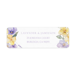 Étiquette Lavande et soleil Mariage Floral Adresse de retour