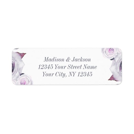 Étiquette Lavande & Grey Floral Mariage Adresse de retour (Devant)