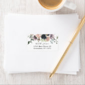 Étiquette Lavande, Navy & Pink Floral 2 Adresse de retour (En situation)