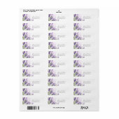 Étiquette Lavender Adresse de retour Label Russe Purple Past (Feuille entière)