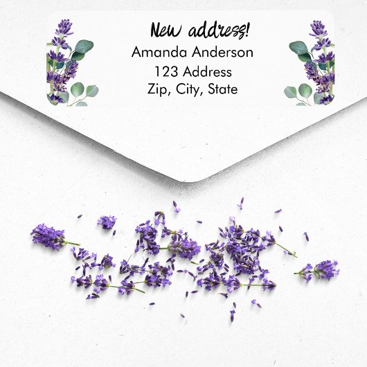 Étiquette Lavender eucalyptus déplacé nouvelle adresse de re