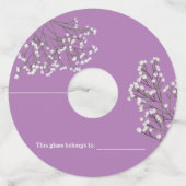 Étiquette Lavender Floral Wine Glass (Devant)
