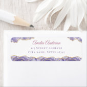 Étiquette Lavender Gold Agate Return Address Labels (En situation)