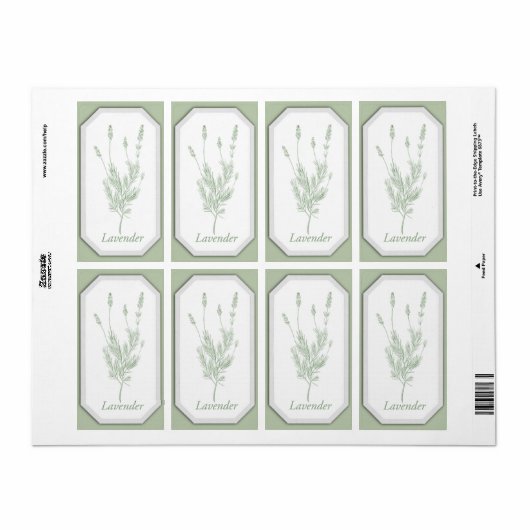 Étiquette Lavender Jar (Feuille entière)