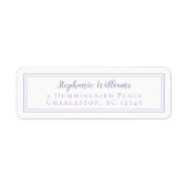 Étiquette Lavender Minimalist Wedding RSVP Return Address (Devant)
