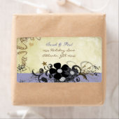 Étiquette Lavender Musical Flower Swirl Adresse de retour (En situation)