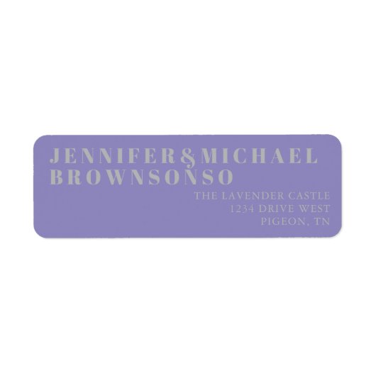 Étiquette Lavender Silver Minimalistic Wedding (Devant)