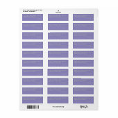 Étiquette Lavender Silver Minimalistic Wedding (Feuille entière)