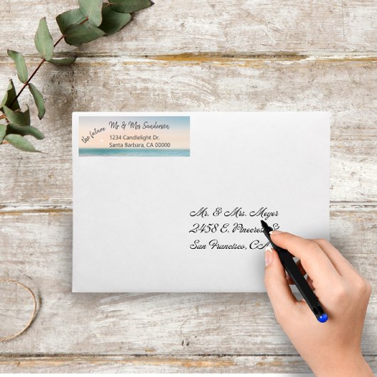 Étiquette L'avenir M. et Mme Beach Mariage Retour Adresse