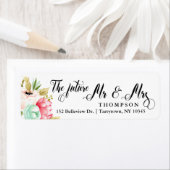 Étiquette L'avenir M. Mme Peony Rose Pastel Aquarelles (En situation)