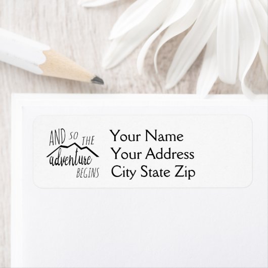 Étiquette L'aventure commence donc Rustic Mountain Mariage (En situation)