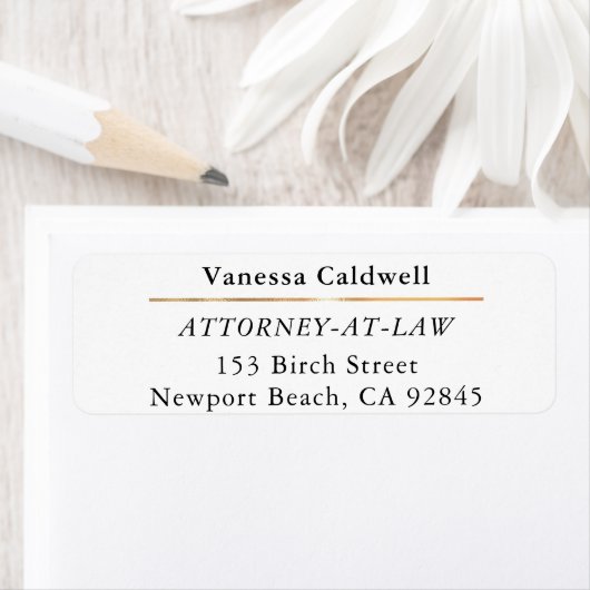 Étiquette Lawyer Attorney At Law Classy White (En situation)