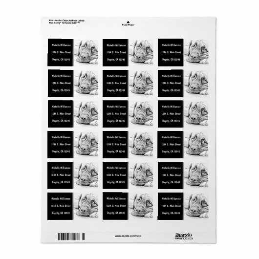 Étiquette Lazy Mastiff (Feuille entière)