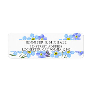 Étiquette Le bleu d'aquarelle m'oublient retour non floral