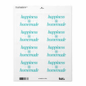 Étiquette Le bonheur est fait maison (Feuille entière)