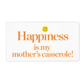 Étiquette Le bonheur est la Casserole de ma mère (Devant)