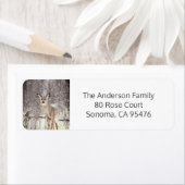 Étiquette Le Cerf Dans Le Noël De La Neige (En situation)