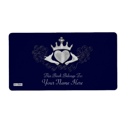 Étiquette Le Claddagh (Plaque) (Argent) (Devant)